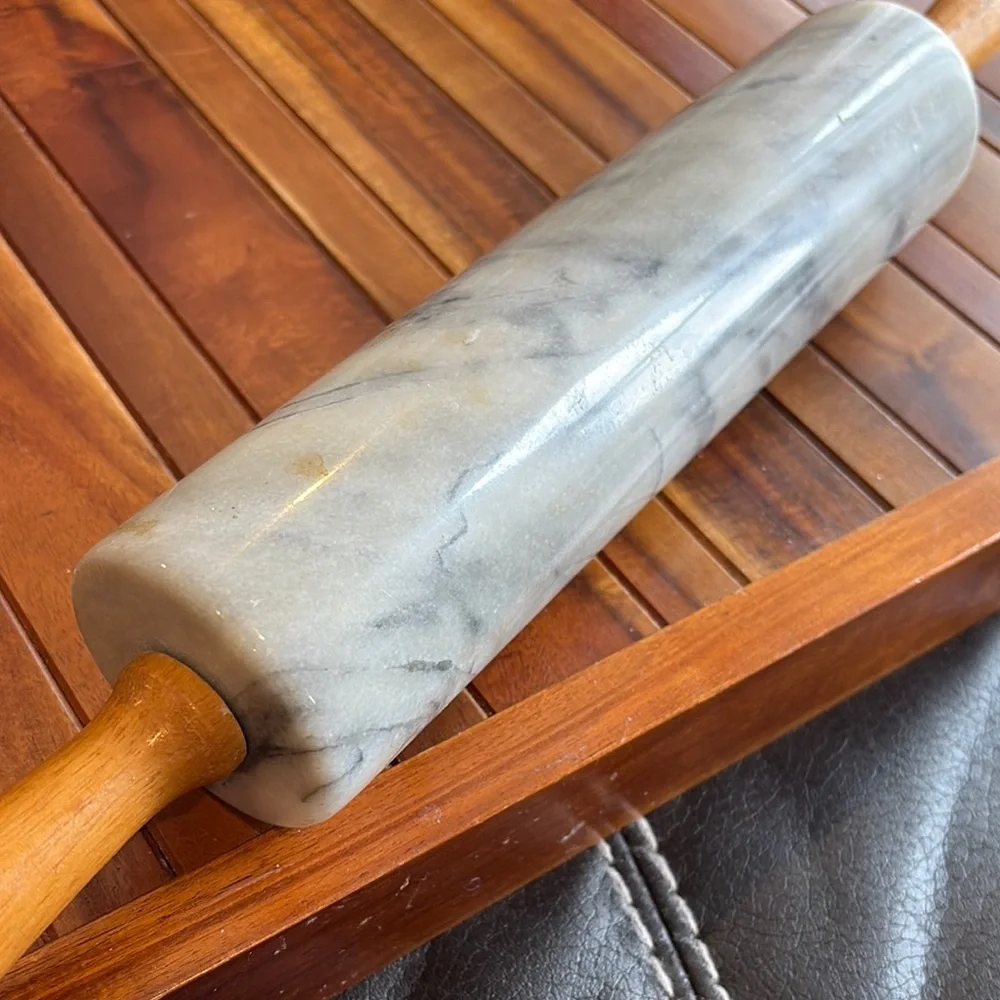 Gray and Brown Marble Rolling Pin for Bakeware